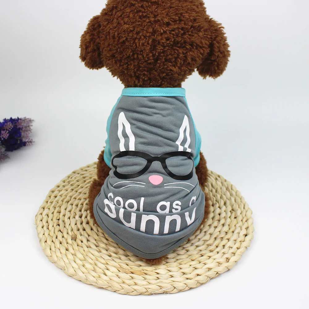 Polyester Cool Dog Clothes Casual Summer Print Dog T-Shirts For Dogs Short Sleeve Pet Clothes Newest Decoration Dog Costume