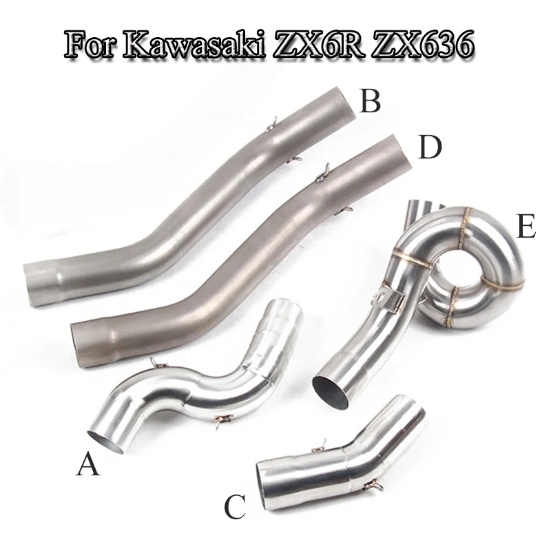 

For Kawasaki ZX6R Exhaust Connect Pipe 2004-2019 Motorcycle Exhaust Mid Link Pipe Tube Slip On Ninja ZX6R ZX636 Moto Modified