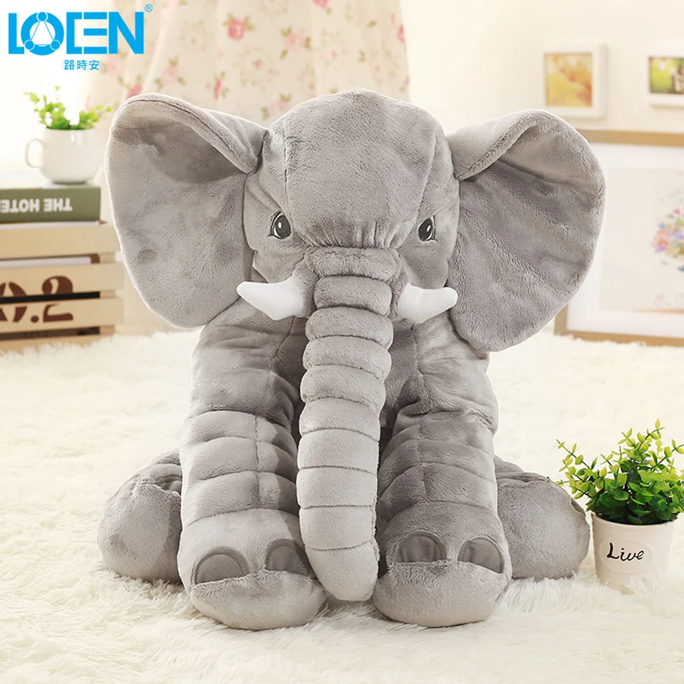60*50cm Animal Large Elephant Pillow Long Nose Soft Plush Baby Sleeping
