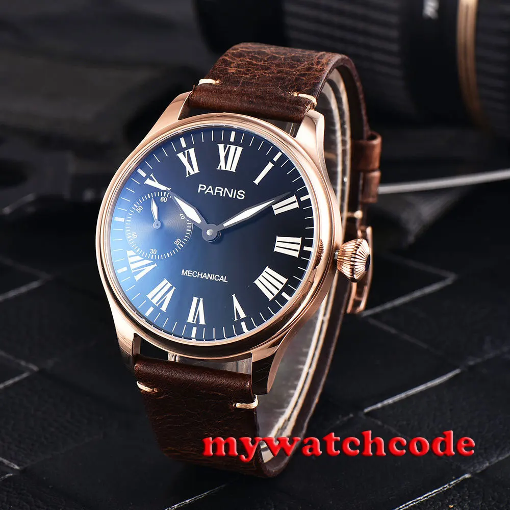 44mm parnis black dial golden plated hand winding 6497 mechanical mens watch 795 44mm parnis black dial golden plated hand winding 6497 mechanical mens watch 795