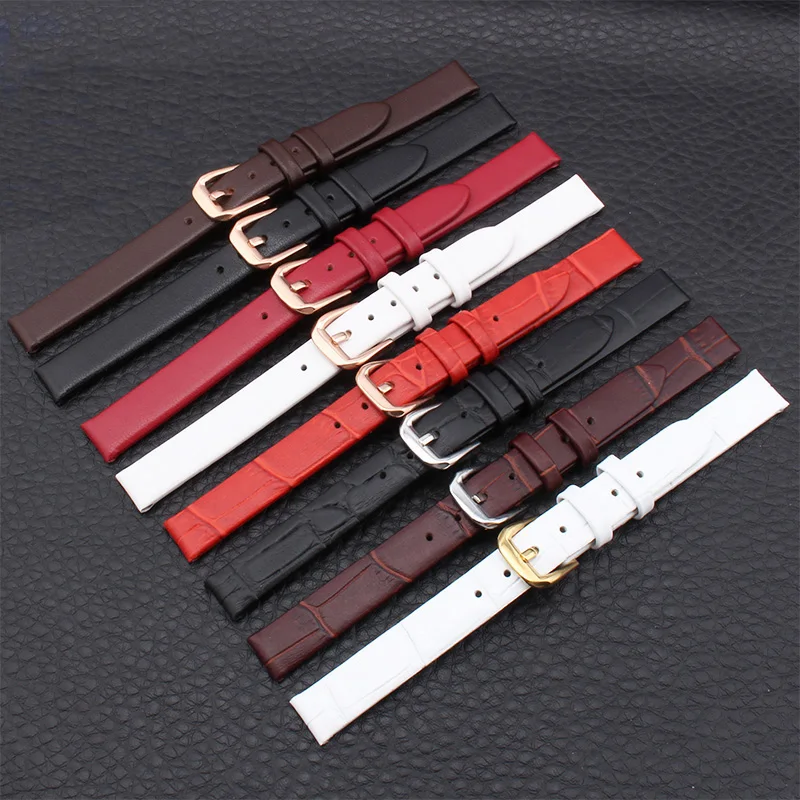 1 Piece Leather Watchband For Women Small Size Watch Straps 6MM 8MM