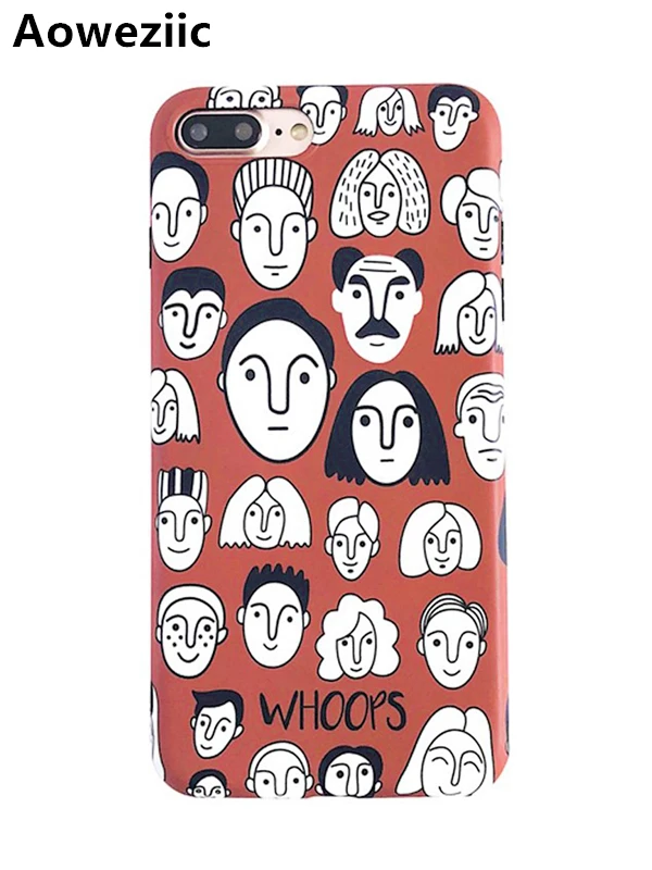 

Aoweziic Spoof fun head for iPhone xs max xr phone case 6s 7 8plus emoticon pack silicone soft shell