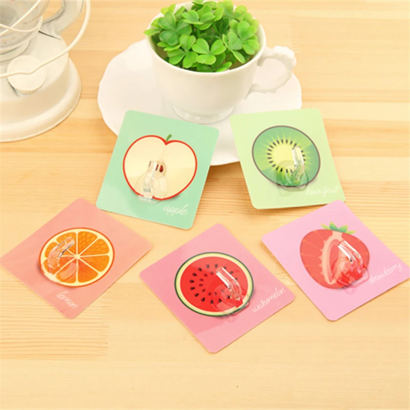 

Creative Fruit Sticking Hook Non Marking Strong Viscose Door Rear Kitchen Bathroom Wall Rack Adhesive Cartoon Shape Traceless