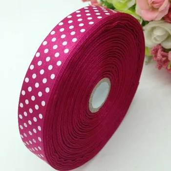 

HL 1 roll (50yards) 18mm width printed dots satin ribbon wedding party decoration crafts making bows DIY accessories A936