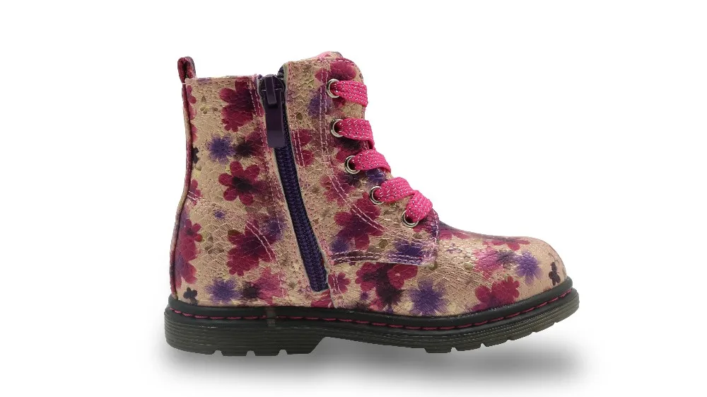 Apakowa/осенне-зимние ботинки с цветочным принтом для маленьких девочек; водонепроницаемые ботинки martin для детей; детская обувь с бабочками; Брендовая обувь для девочек