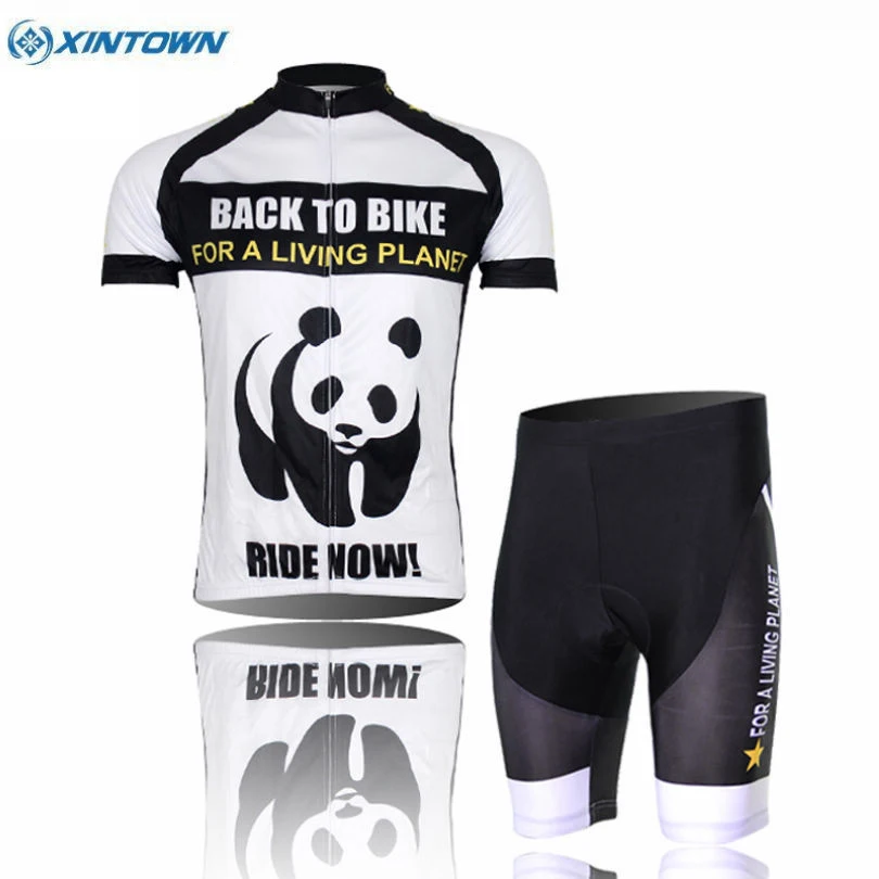 

XINTOWN Team Bike Riding Men Clothing Ropa Ciclismo MTB Short Sleeve Jersey Shorts Set Bicycle Sportswear Suit Panda S-XXXL