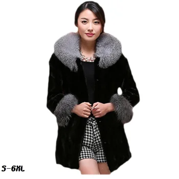 

Fur coats for women new faux coat 2018 hot silver fox fur collar mink coat fashion plus size womans faux fur coat TYJTJY