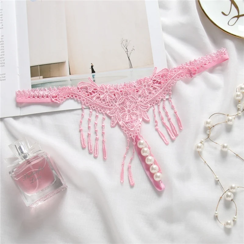 T-back Underwear Women Sexy Panties Thong And G Strings Female Panties For Sex Tassel Briefs Erotic Women With Pearl (12)