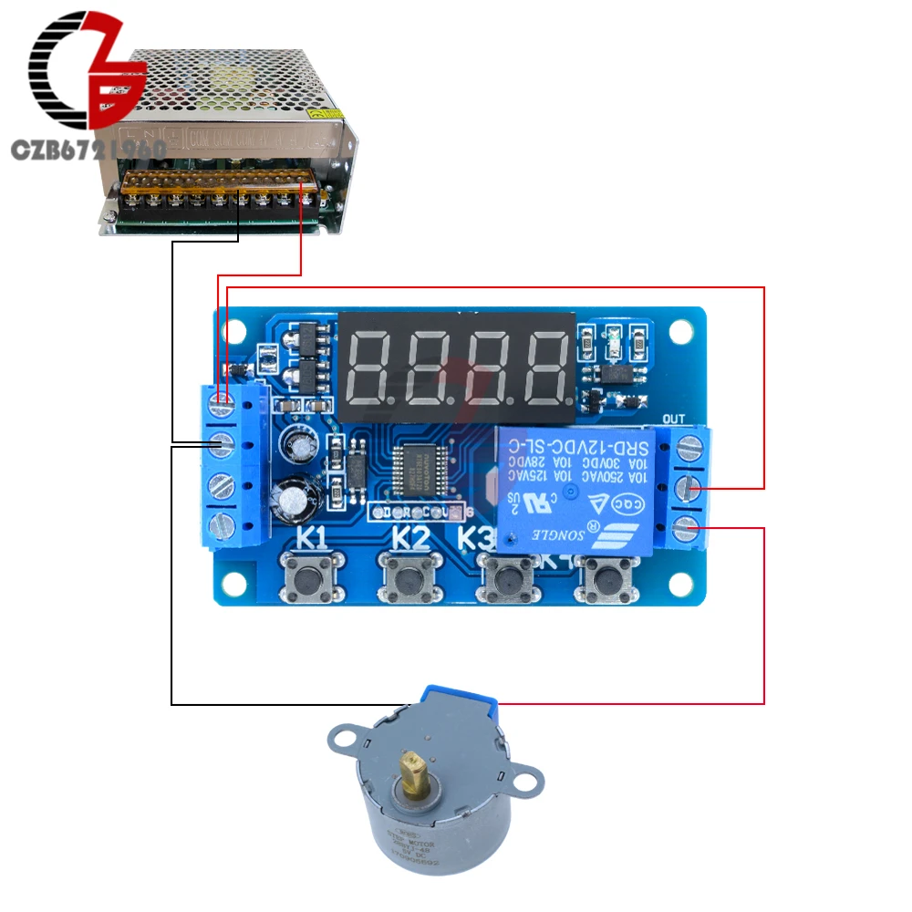 10A 12 В реле времени Регулируемый реле задержки времени светодиодный модуль цифрового реле таймера Задержка запуска светодиодный переключатель для двигателя
