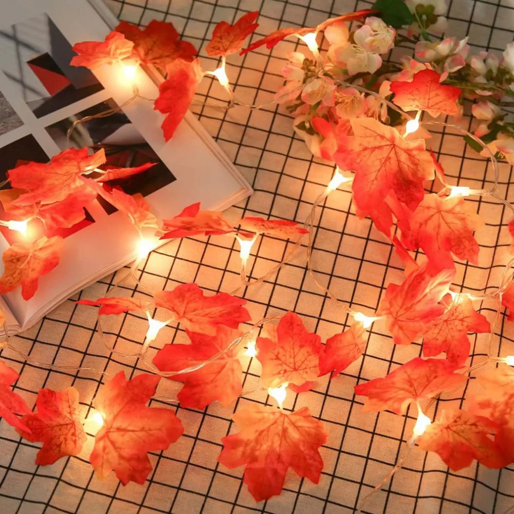 LED Maple Leaf String Lights Battery Box Maple Leaf Decoration String Girl Room Decoration Lamp String