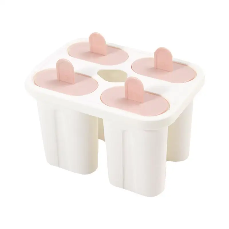 4 сетки Popsicle силиконовая форма DIY кубик льда домашний леденец плесень десертное Мороженое Лоток Коробка льда Лето DIY кухонные инструменты - Цвет: Pink