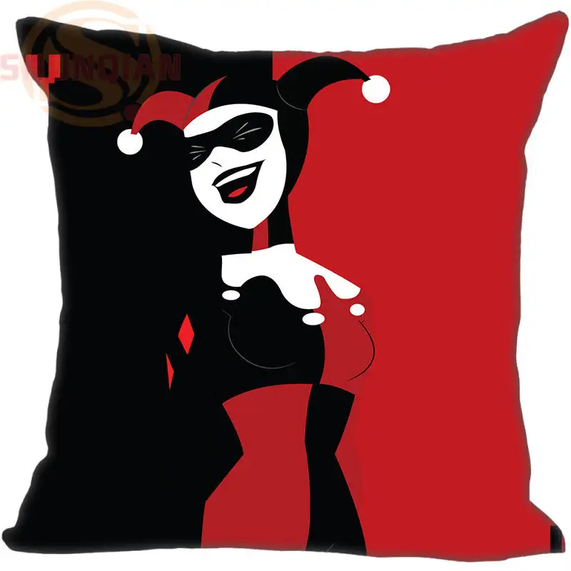 Горячая Распродажа пользовательские Harley Quinn черный красный наволочка 35X35 см(с одной стороны) чехлы на подушки для дома Наволочки