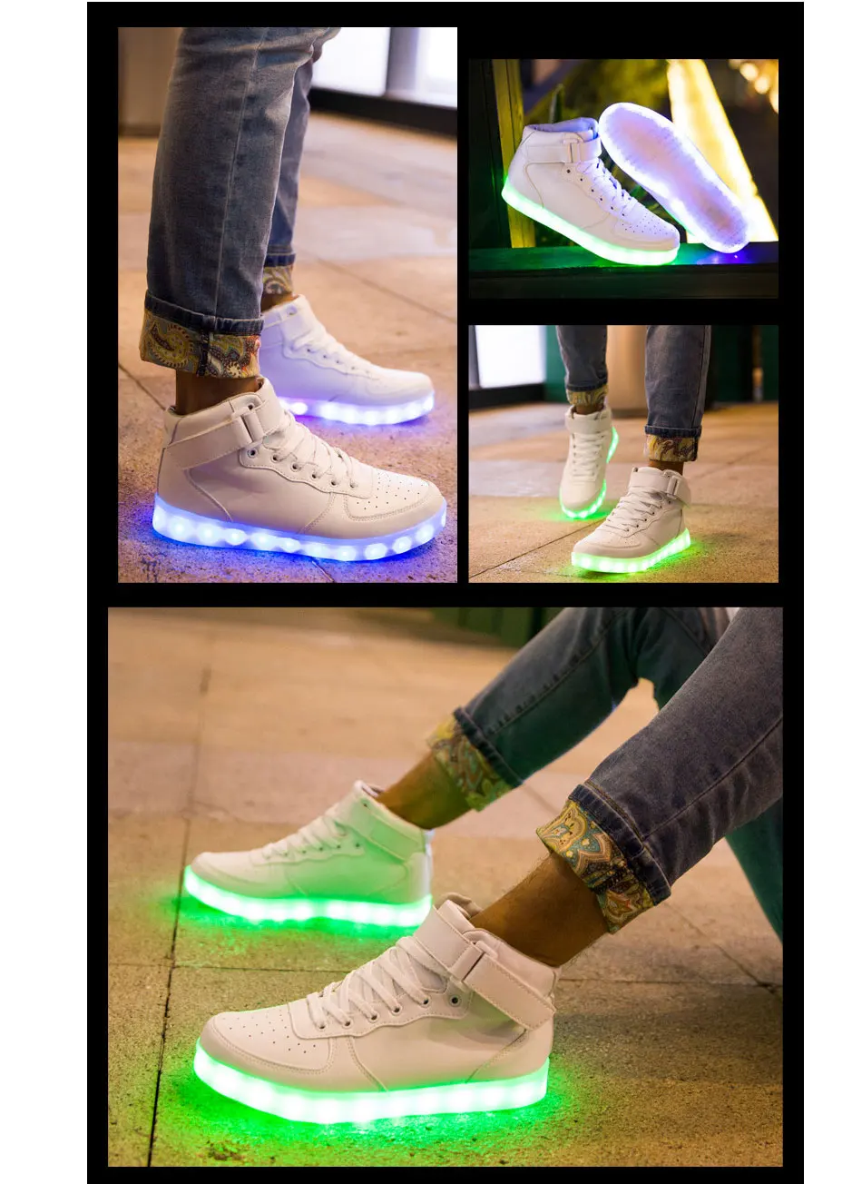Светящаяся светодио дный для детей, обувь для мальчиков и девочек, модная обувь для взрослых с usb-зарядкой вечерние светящиеся кроссовки для