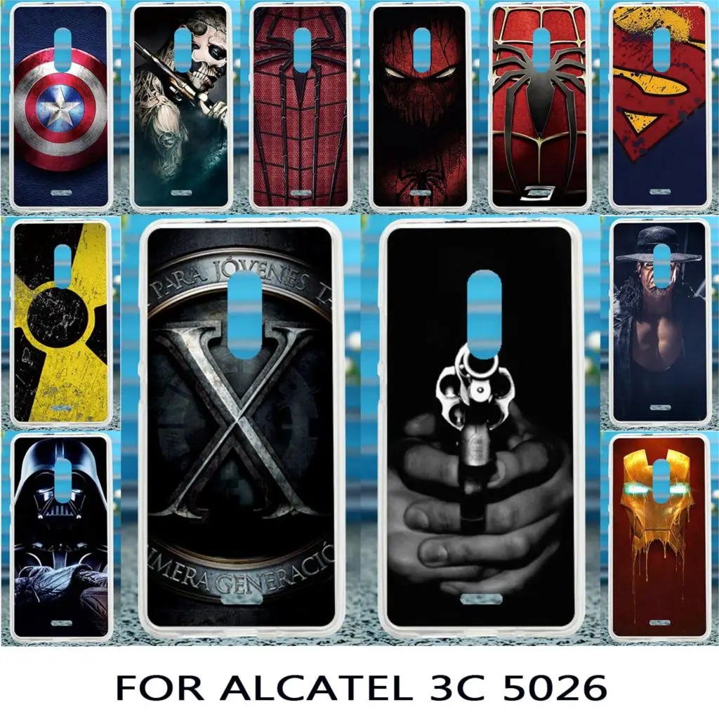 

TPU Painted Cases For Alcatel 3C Case Silicone For Alcatel 3C 5026 Cases Captain Back Covers Fundas Coque Hoods 5026D 5026A