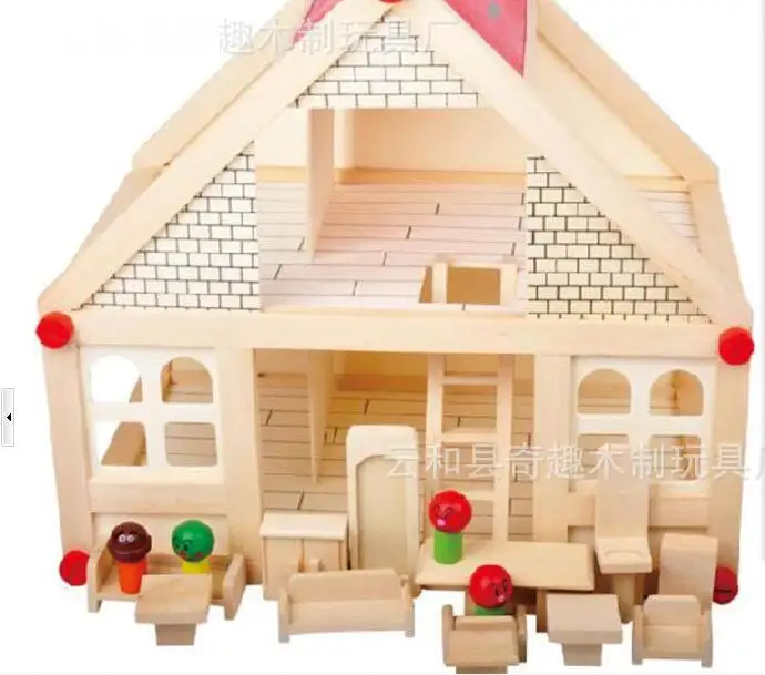 Детские деревянные сборные Кукольный дом/огромная деревянная вилла с мебели и куклы для детей детские игры, Детские DIY Развивающие игрушки