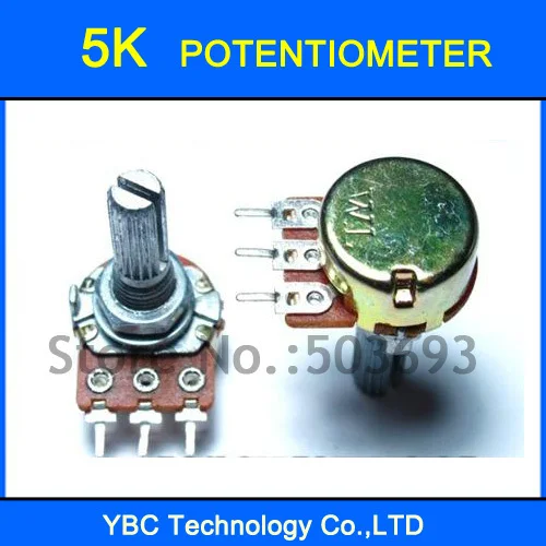 20pcs B5K 20MM 3 Pins Rotary Potentiometer Free Shippingin