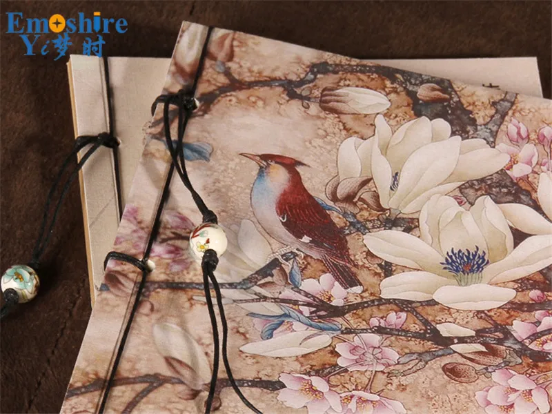 Цветок магнолии цветок картина в китайском стиле ретро ноутбук классические пустая страница индивидуальный подарок Винтаж Тетрадь