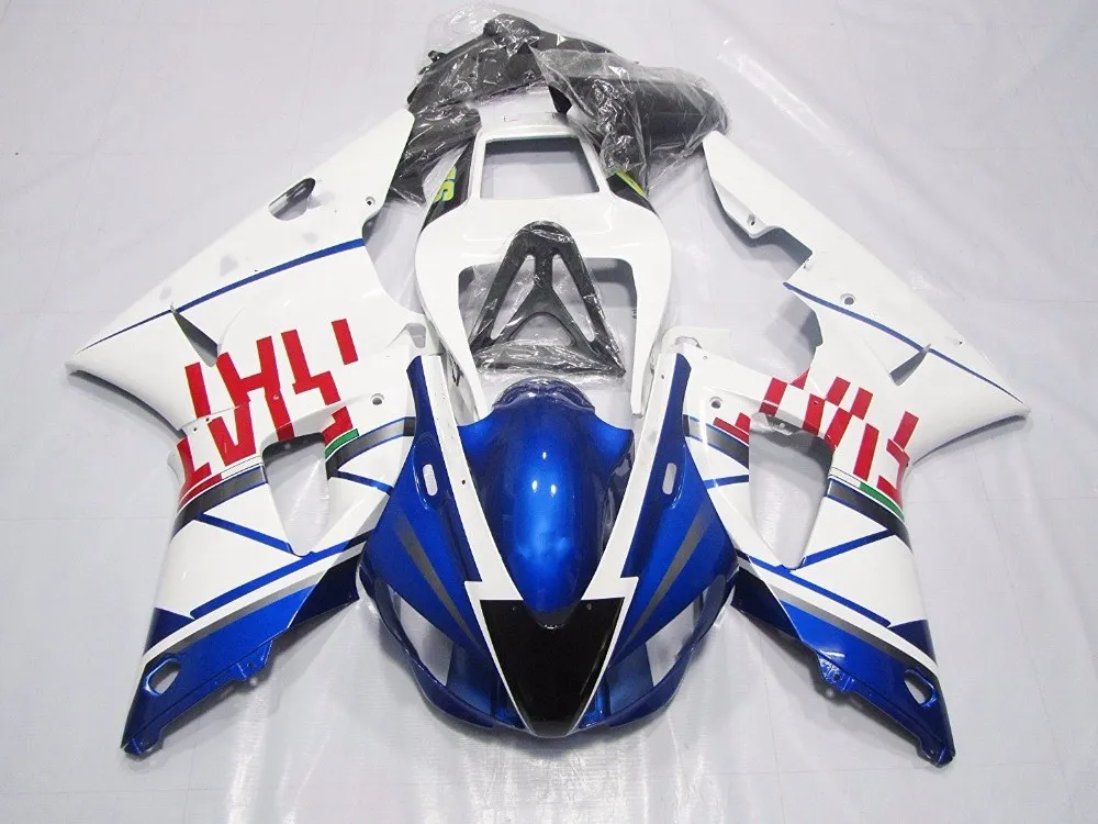 

ABS Plastic Injection Mold Fairing For Yamaha R1 YZF YZFR1 1998 1999 YZF-R1 YZF1000 98 99 Bodywork Fairings Cowl Blue White Moto