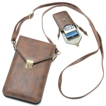 

Luxury Double Pockets woman Pouch For Huawei mate 9 Honor 8 PU Leather Holster Bag Phone Cases For iPhone 6S 7 plus 6.3" Within