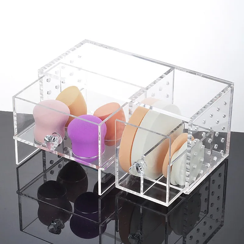 

Clear Acrylic Makeup Organizer Dust-proof Cotton Pad Box Desktop Puff Box Cotton Swab Case Women Cosmetic Tools Container