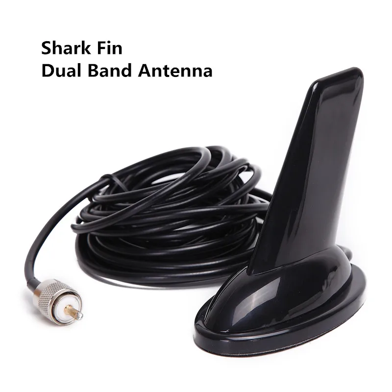

Exquisite Shark Fin Design Aeria 144/430MHZ Dual Band Antenna with 5m Pure Copper Cable for Baofeng TYT QYT Car Mobile radio