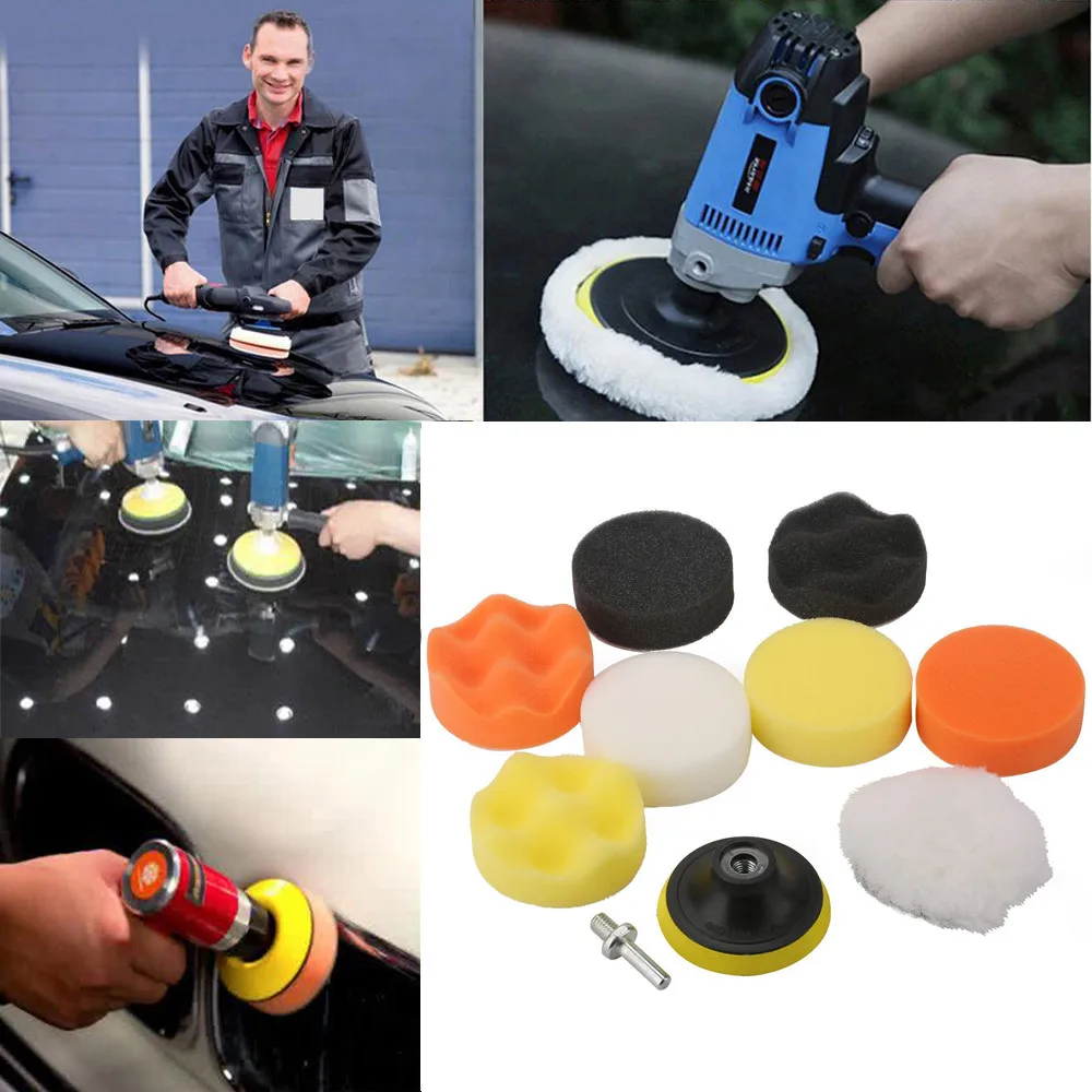 Universal Sponges Waves Plate Compound Car Polishing Tools Drill Adapter Polish Sponge Set Waxing Buffing Pad 2018 24pcs 4inch polish car sponges autos cleaning waxing tool