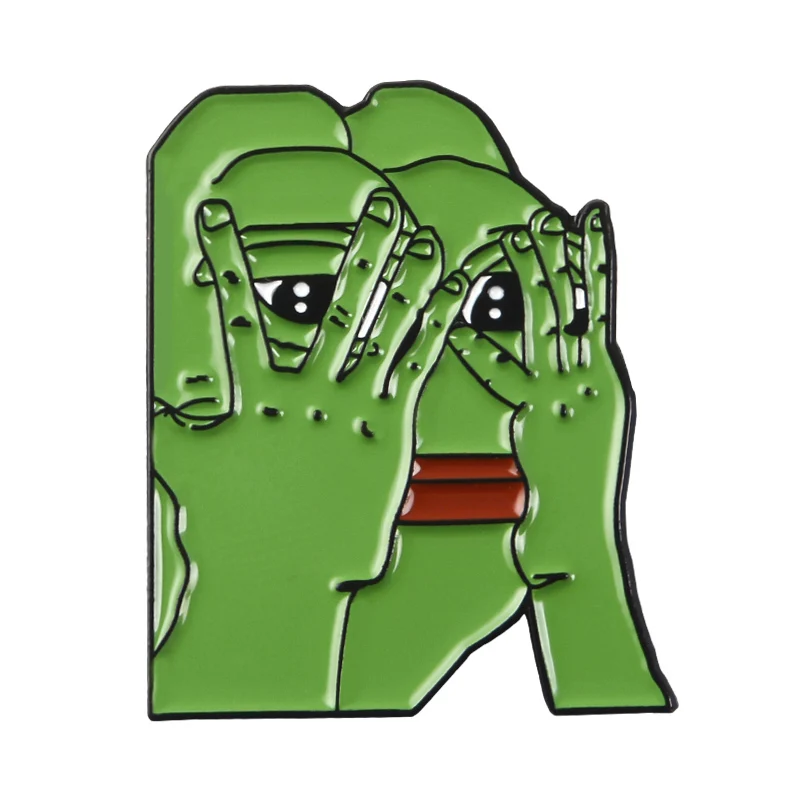 Мультфильм kermit Pepe коллекция Sad Frog Thinking Dringking meme Pin Back значки броши на ощупь плохой человек на ощупь хороший человек - Окраска металла: 7