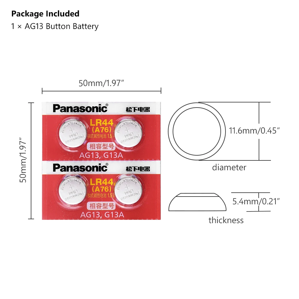 Горячая Panasonic 4 шт. 1,5 в кнопочная батарейка lr44 литиевая батарейка A76 AG13 G13A LR44 LR1154 357A SR44