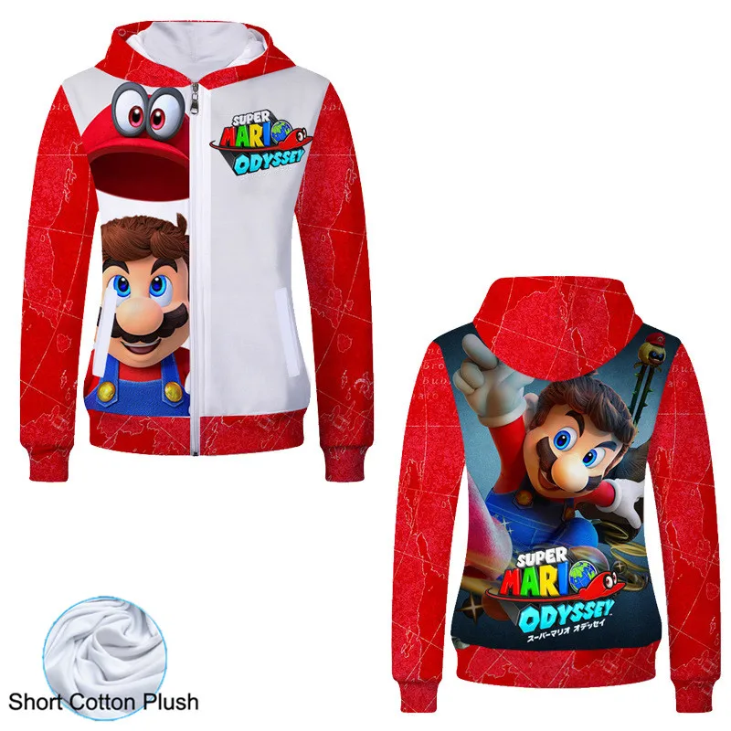 

Fans Made 2019 Unisex Cotton Hooded Sweatshirt Anime Super Mario 3D Graphic Hood Hoodies Youth Boys O-Neck Sweatshirts Men Women