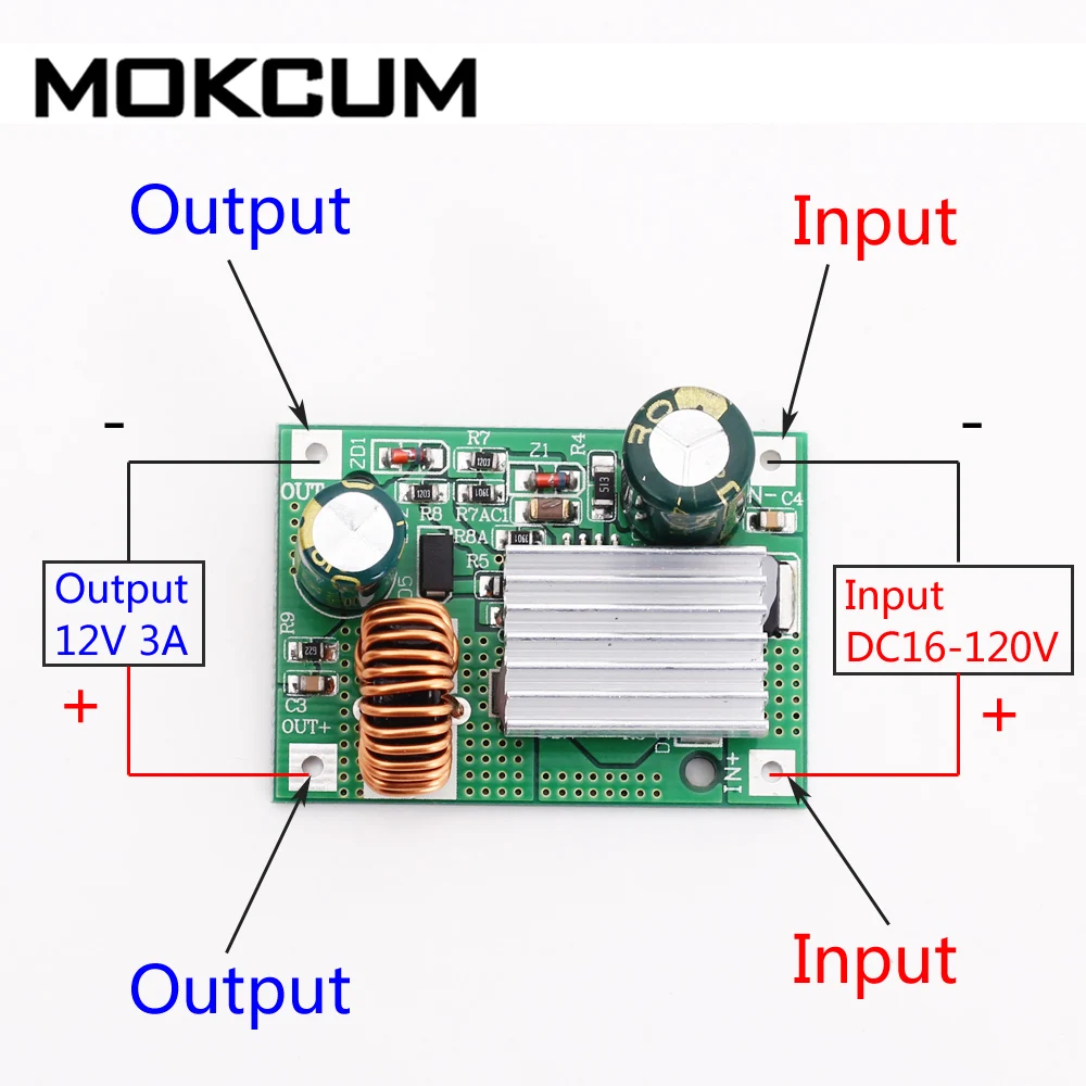 DC 9V 12V 24V 36V 48V 72V 84V 120V to 5V 3A понижающий модуль питания dc преобразователь