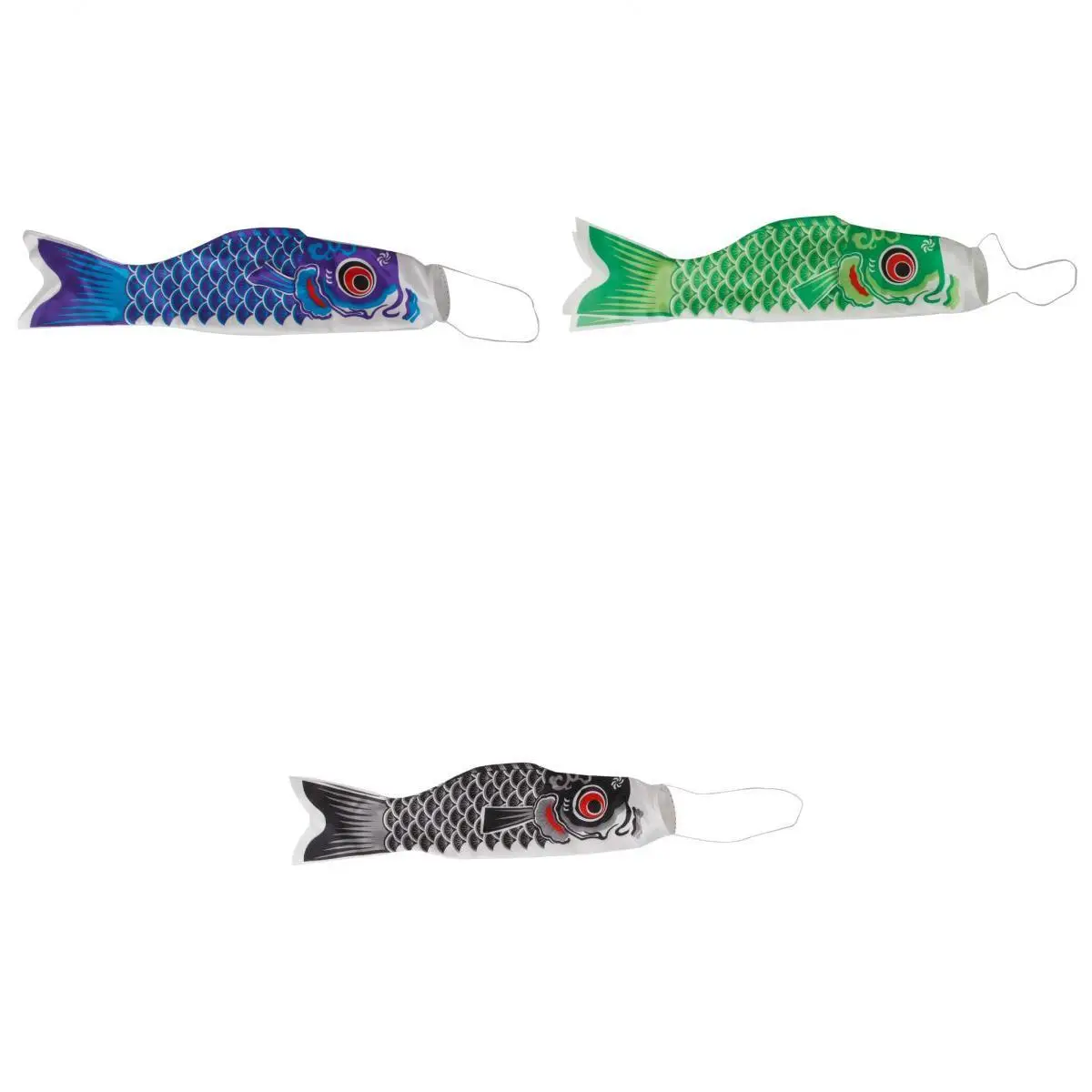 3Pcs Fish Kite Carp Flag Koinobori Windsock Japanese Wind Sock Hanging Garden Hanging Decoration Garden Supplies