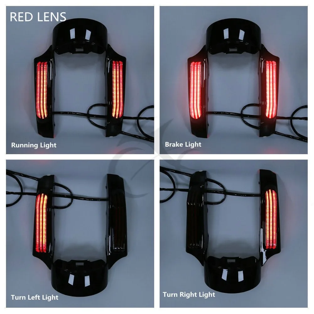  Motorcycle LED Light Rear Fender Fascia Set For Harley Touring Electra Glide Road Glide Street Glid - 32956870471