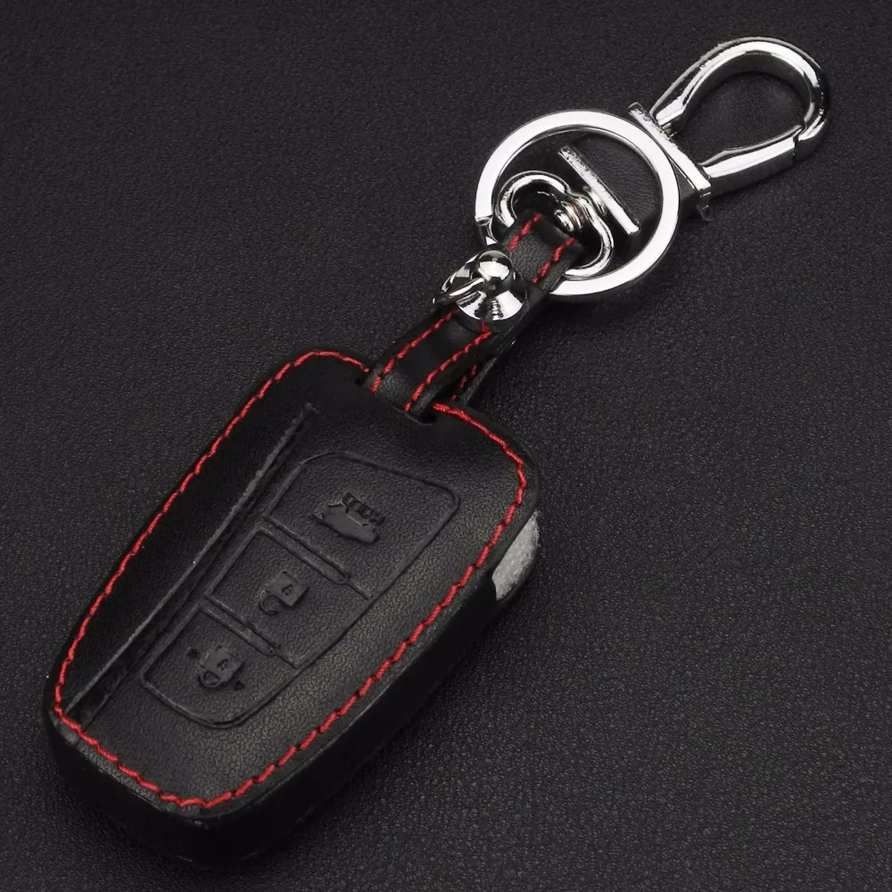 Remote 3 Buttons Car Key Case Cover Leather Holder For Hyundai Santa Fe