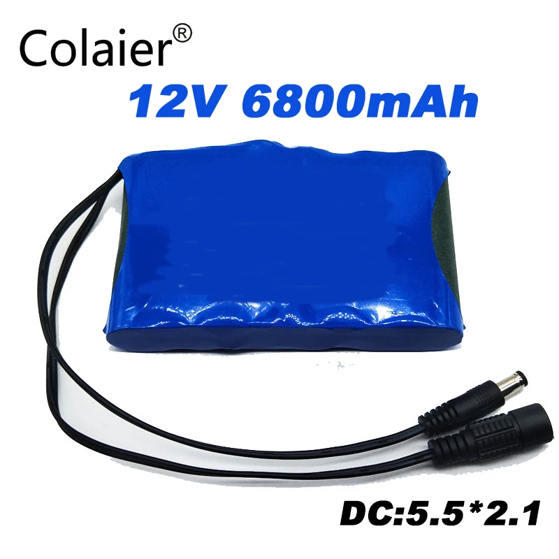 Colaier Высокое качество DC 12 V 6800 mAh 18650 литий-ионная аккумуляторная батарея Зарядка банк питания для Автомобильная камера GPS