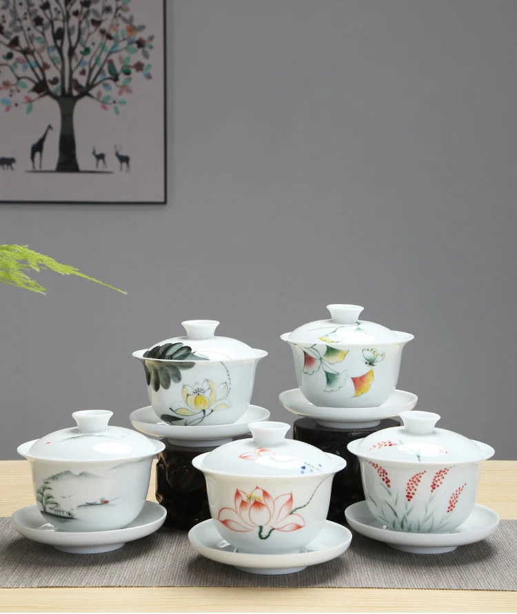 TANGPIN большая емкость керамическая супница gaiwan чашка ручная роспись ча чаша китайские чайные наборы кунг-фу 280 мл