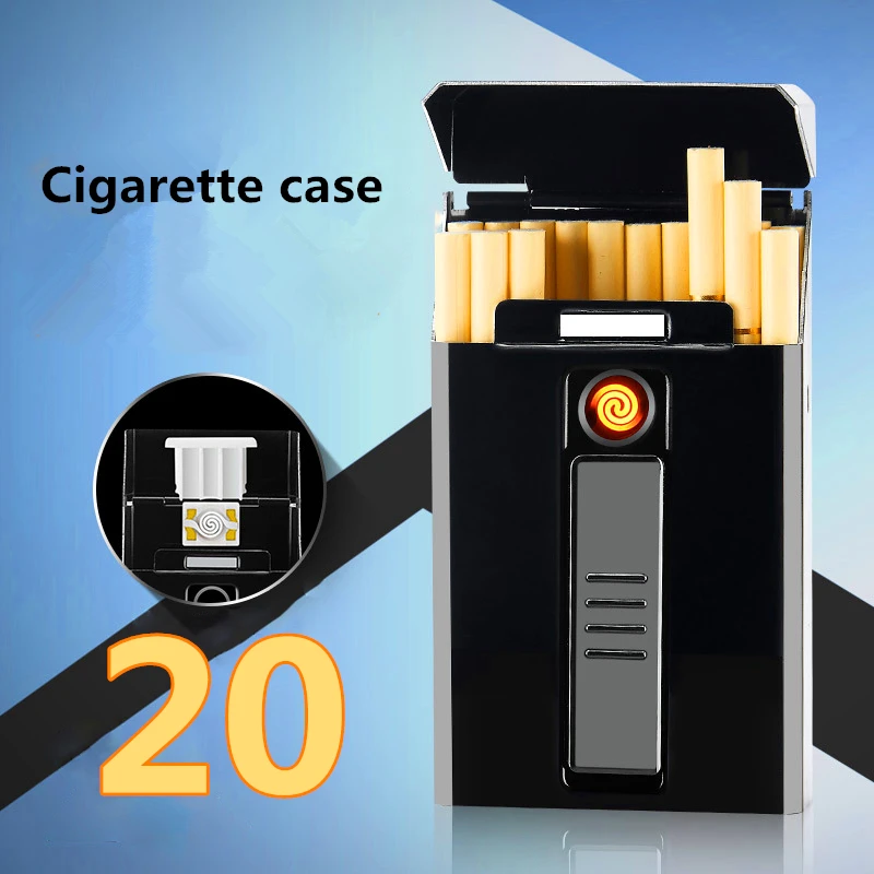 

Emergency Lady 20 Long Thin Cigarette Charging Cigarette Case Reversible Tungsten Wire Compression Metal Cigarette Case