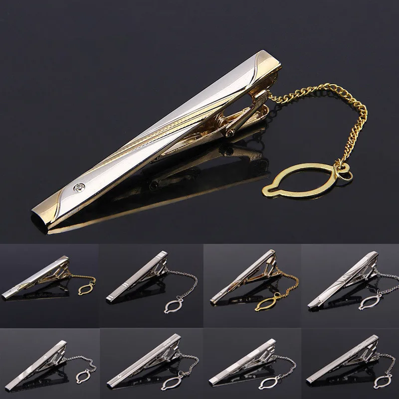 

CityHitomi Brand Tie Clips for Men Metal Tone Bar Clasp Practical Necktie Clasp Wholesale VIP Link C058
