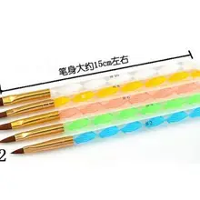 Профессиональный пять размер Кристалл акриловая ручка для дизайна ногтей кисти для УФ-геля акриловый порошок и жидкий акрил для дизайна ногтей