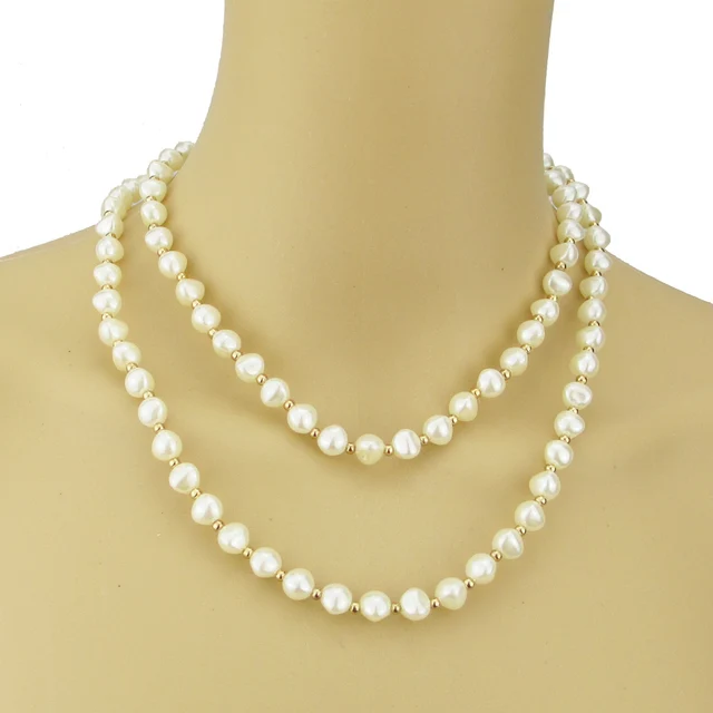 Double pearl necklace two layered pearl choker white pearl neckless ...