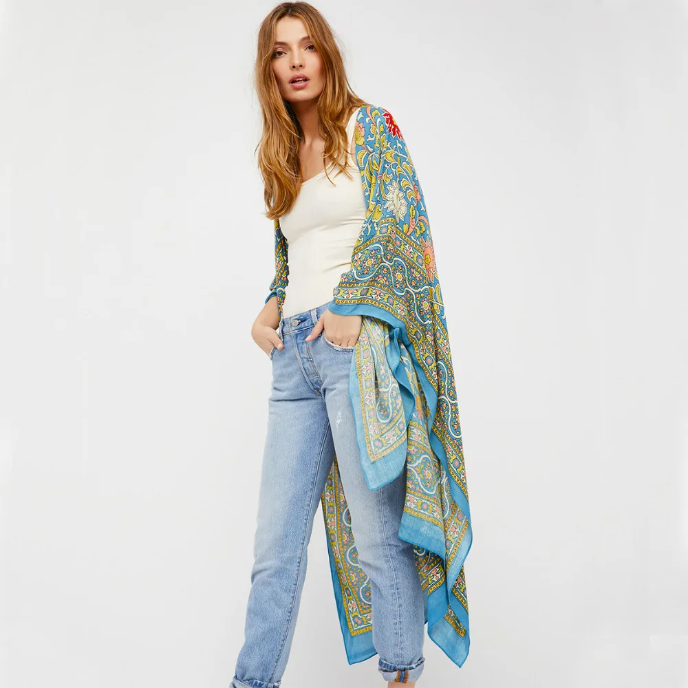 

Women Kimono Cardigan Bikini Coat Sexy Shawl Female Knitting Wind Beach Sunscreen Beach Blouse Swimsuit Cover Up