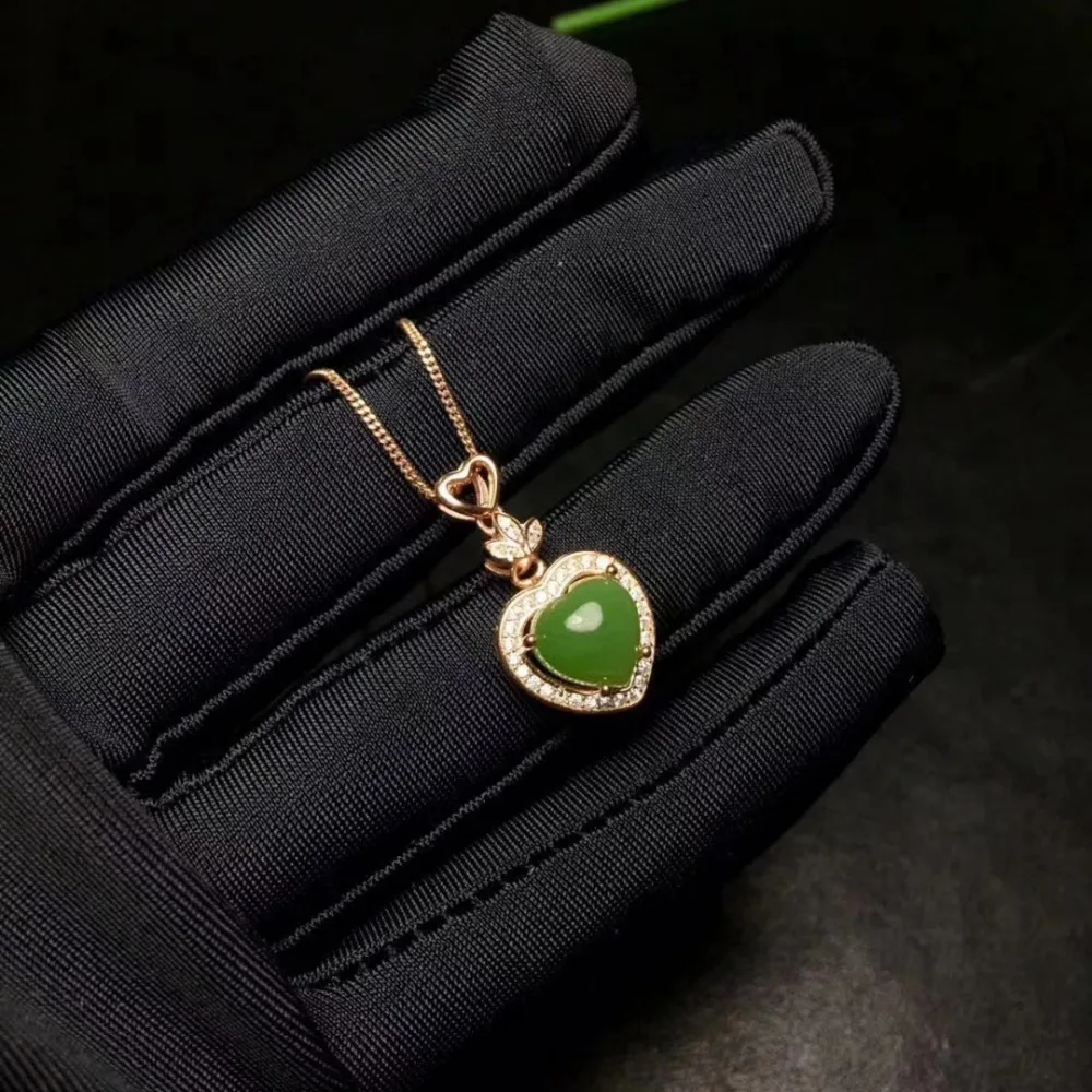  Pendentif jaspe vert naturel pierres précieuses naturelles élégant collier pendentif en forme de co