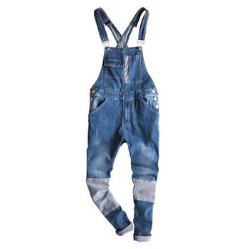

2019 Summer and Autumn Sling Denim Overalls Korean Version of the Self-cultivation Jeans Fashion Thin Blue Jumpsuit