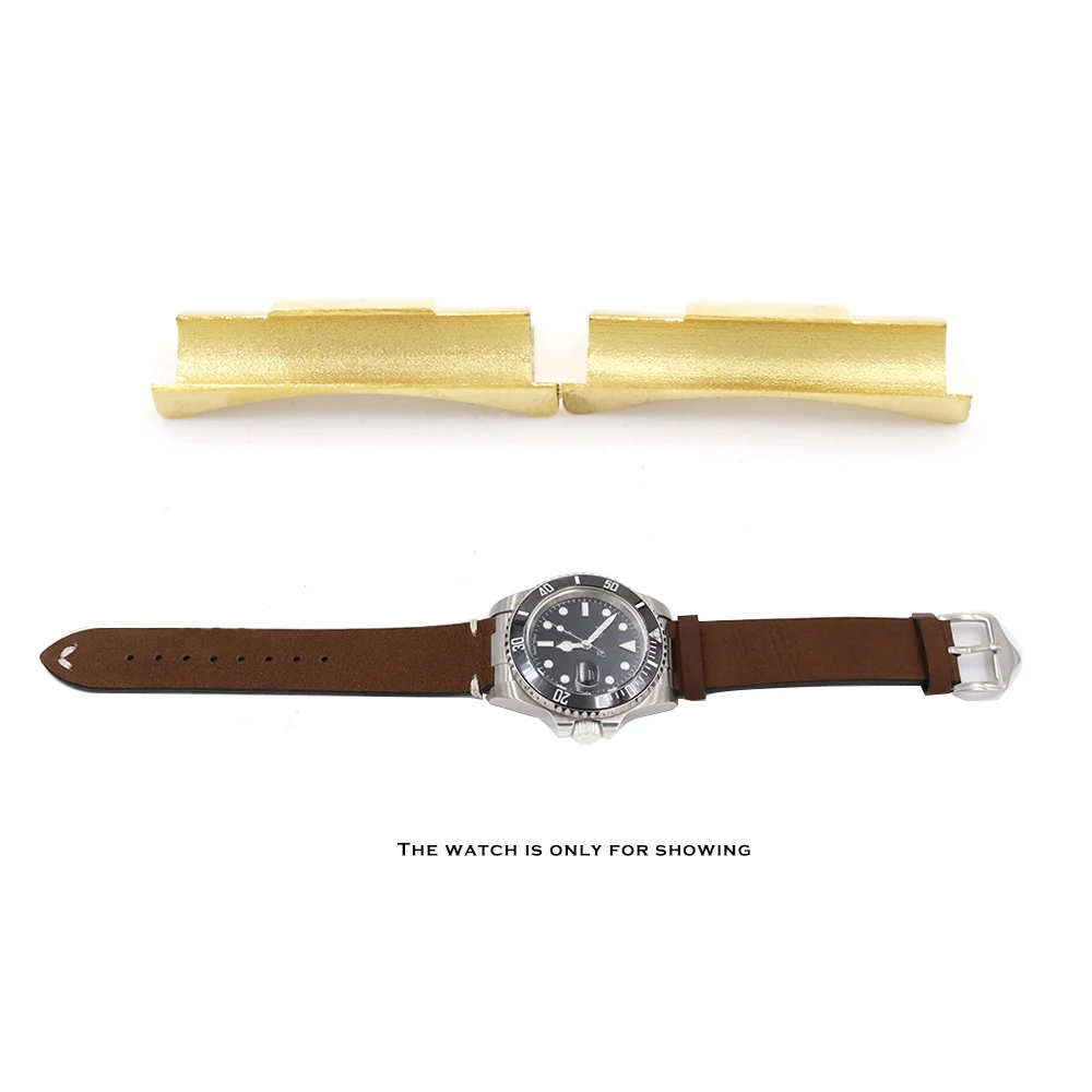 Carlywet 20 мм серебро золото черный розовое золото твердые изогнутые концевые звенья для часов Reloj Submariner ремешок Резиновая кожа