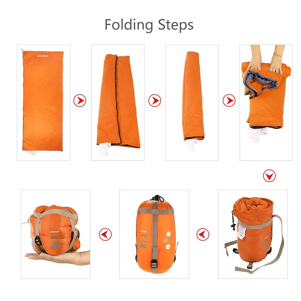  Lixada 190 * 75cm Outdoor Camping Bag Hiking Sleeping Bag Multifunctional Ultra-light Envelope Hood