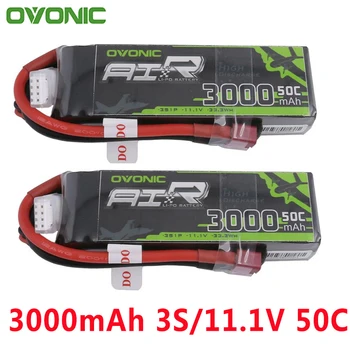 

2PCS Ovonic 11.1V 3000mAh 50C-100C LiPo 3S Battery Pack with XT60 Deans Plug for Glider RC 3D plane 400mm X-Sled Helicopter Quad