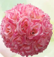 10 дюймов(25 см) подвесной декоративный шар из цветов Центральные элементы Шелковая Роза украшение для свадьбы целующиеся шары Pomanders мята свадебный декоративный шар - Цвет: Flesh Pink