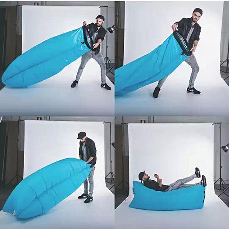 

New Inflatable Bed Outdoor Portable Sofa Beach Sleeping Bag Camping Air Bed Nylon LazyBed Saco De Dormir 236*70cm Inflatable Bed