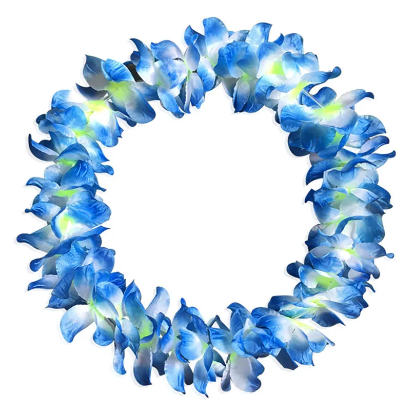 1pc garland Counts Tropical Hawaiian Flower Lei Party Favors Holiday DIY Decorations Fake flower wreath garland #4m08 (11)
