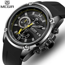 Мужские часы MEGIR, Топ бренд, роскошные мужские повседневные спортивные кварцевые часы, модные силиконовые водонепроницаемые наручные часы, Relogio Masculino