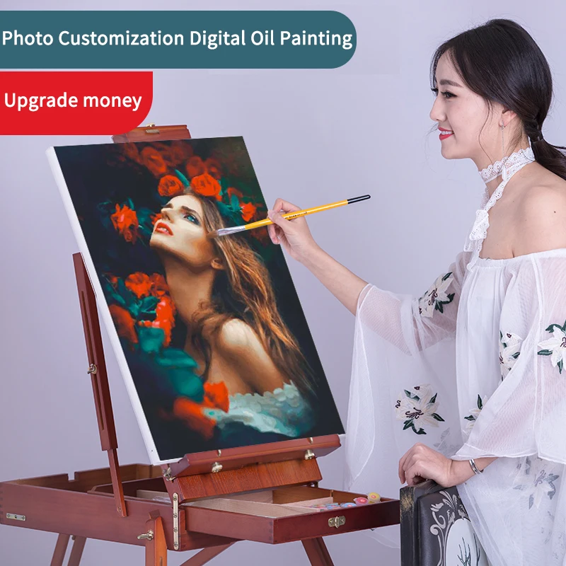 

Painting By Numbers Photo Custom DIY Acrylic Paint Canvas Pictures Portrait Wedding Family Children Photos DIY Gift